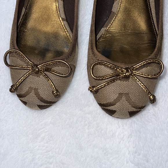 Coach canvas logo bow chunky heels - Picture 3 of 9